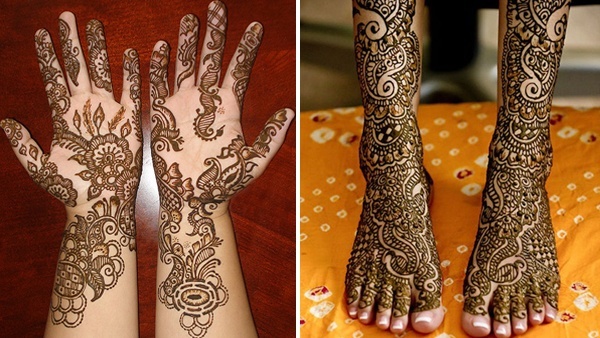 mehendi designs on the feet